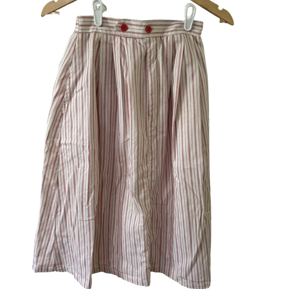 Vintage striped A-Line Midi Skirt